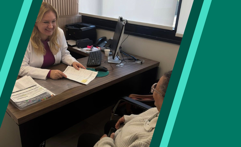 Médica oncologista e paciente em atendimento humanizado no Grupo Elora